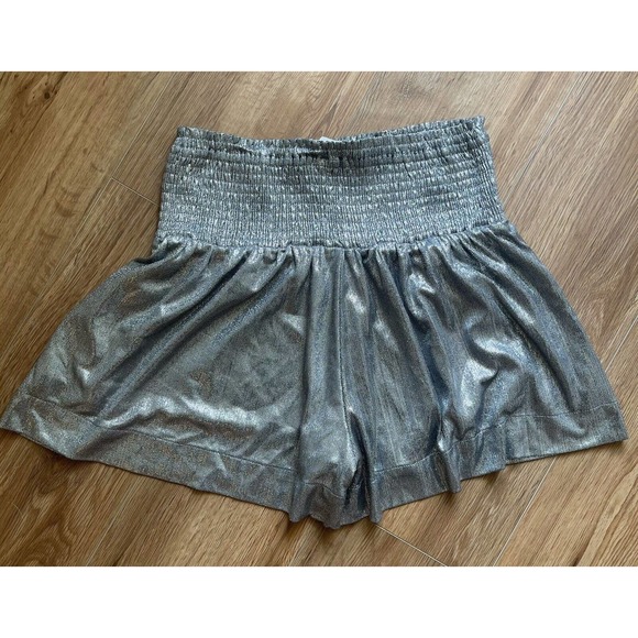 Women’s Pants Store Sparkle Swing Shorts Size S Silver Club wear RUSH festival - Picture 3 of 6